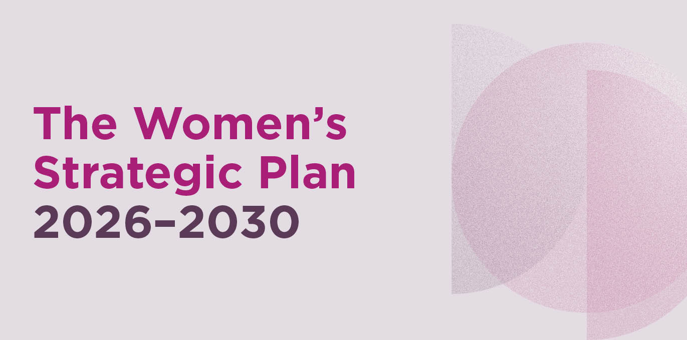 Front cover of the Women's new Strategic Plan 2026-2030