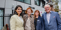 Program partners Haleh Homaei from HousingFirst and Lisa Lynch from the Women’s with donors Dr Penny Foster and Professor John McBain