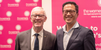 Professor Michael Quinn AM (left) and Dr Stephen Lee, the Chair of the Senior Medical Staff Association at the Women's. 